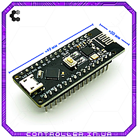 Микроконтроллер Arduino Nano 3.0 ATMega328 CH340 microUSB с NRF24l01+ 2,4G ножки припаяны