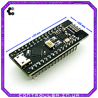 Мікроконтролер Arduino Nano 3.0 ATMega328 CH340 microUSB з NRF24l01+ 2,4G ніжки припаяні