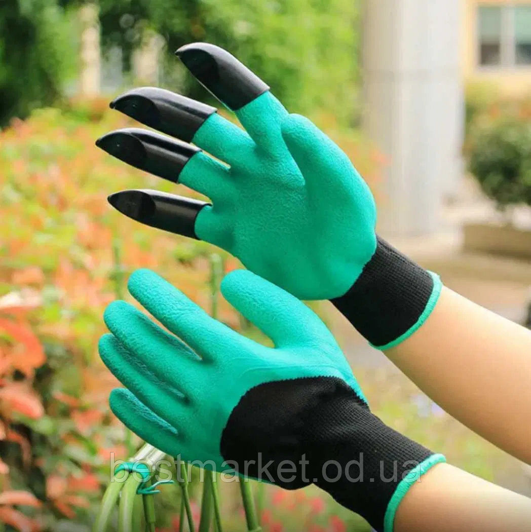 Садові рукавички з пазурами Garden Genie Gloves