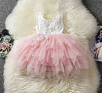 Святкова сукня для дівчинки 2-3 роки (90см)/рожева, з вишитим верхом