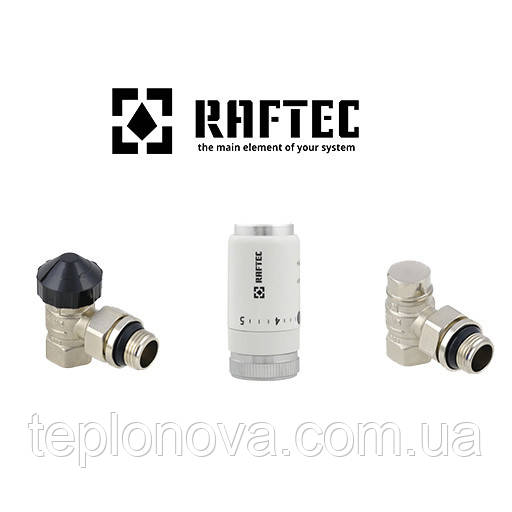 Комплект термостатичних клапанів кутовий Raftec KTU11 White