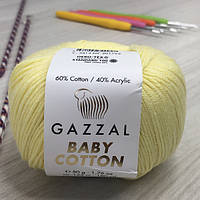 Пряжа Gazzal Baby Cotton цвет 3413 Лимонный