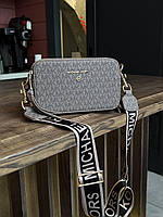 Женская сумка Michael Kors The Snapshot Bag Silver Кросс Боди серая эко кожа на 2 отделения Майкл Корс