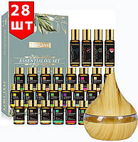 Подарунковий набір Аромадіфузор та Ефірні Масла 28 шт Premium Essential Oils MAYJAM