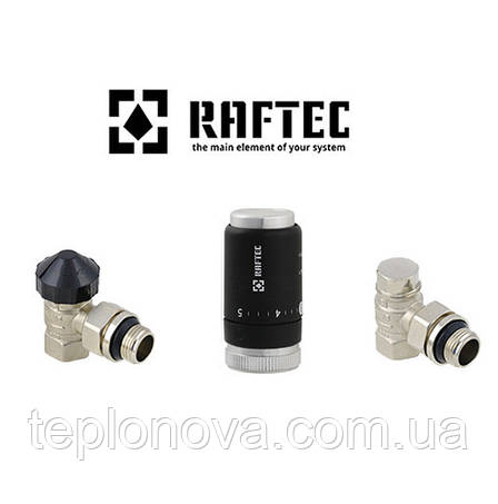 Комплект термостатичних клапанів кутовий Raftec KTU11 Black, фото 2