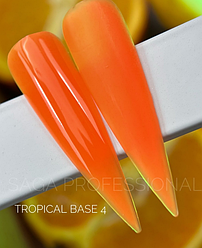 Неонова Камуфлюється кольорова база для нігтів Помаранчева SAGA tropical BASE для манікюру 8мл