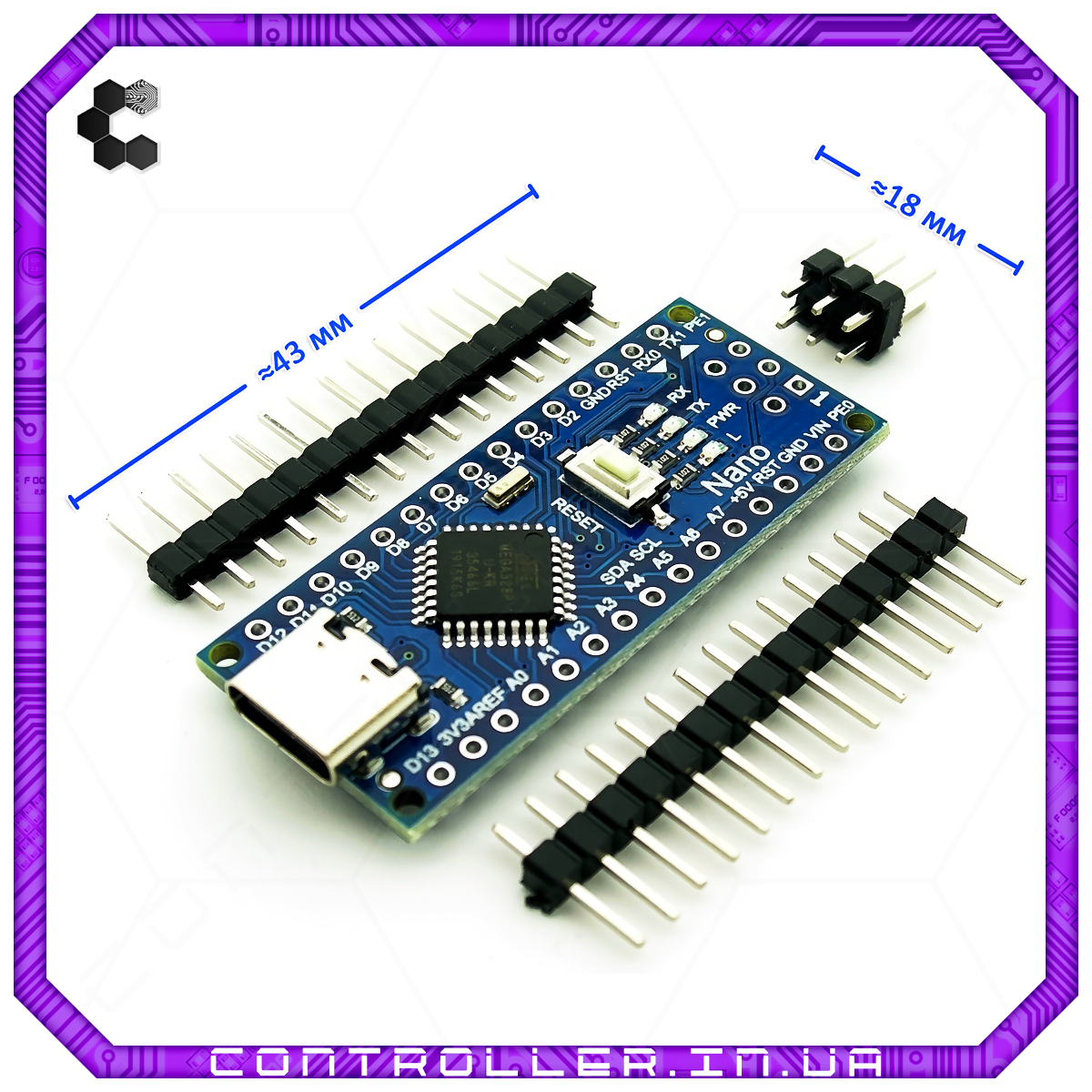 Мікроконтролер Arduino Nano 3.0 ATMega328 CH340 Type-C