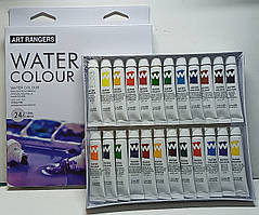 Фарби акварельні художні ART RANGER 24 кольори в тубах (акварель професійна рідка в тюбиках)