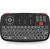 Rii (Оновлення) i4 Mini Bluetooth Keyboard with Touchpad, Blacklit Por