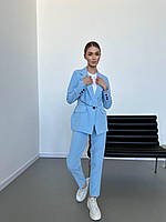 Костюм жіночий класичний піджак+брюки+ремінь+футболка, фото 5