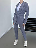 Костюм жіночий класичний піджак+брюки+ремінь+футболка, фото 7