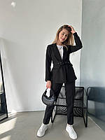 Костюм жіночий класичний піджак+брюки+ремінь+футболка, фото 2