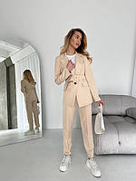 Костюм жіночий класичний піджак+брюки+ремінь+футболка, фото 10