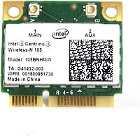 Wi-fi модуль HalfSize Mini pcie INTEL CENTRINO WIRELESS-N 105 105BNHMW 802.11 b,g,n , 150 Mbps 2,4 ГГц б/у