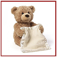 Детская плюшевая интерактивная игрушка для малыша Мишка-сказочник Пикабу Peekaboo Bear Brown 30 см