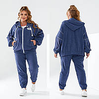 Вельветовый прогулочный женский костюм джинс VM/-330
