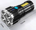 Ліхтарик ручний акумуляторний X509 4LED+COB, фото 4