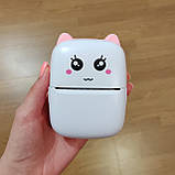 Дитячий міні принтер Mini Printer термопринтер дитячий Котик рожевий, фото 7
