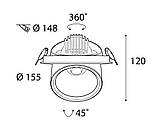 Светильник врезной PIXEL1 GLR155R/35W 15°/24°/40°/, 3000K/4000K/5000K, фото 4