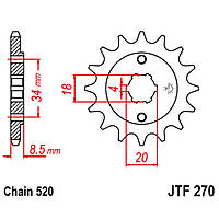 Звезда ведущая, JT Sprocket JTF270.13