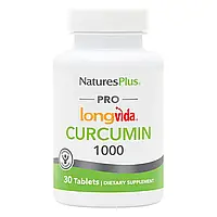 NaturesPlus, Pro Longvida Curcumin 1000, 30 таб, для імунитету, для травлення, для суглобів, антиоксидант, протизапальне