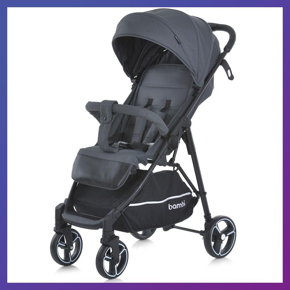 Дитяча прогулянкова коляска-книжка з регульованою спинкою Bambi M 4249-2 Gray Matt Сірий, фото 1