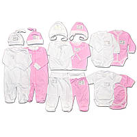 Комплект одежды для девочки в роддом Комби 5+5 Родовик (человечки, ползуны, распашонки, шапочки) Белый