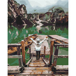 Картина за номерами: Мандрівниця на озері Брайес 40*50