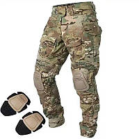 Штани з наколінниками мультикам Idogear g3 тактичні бойові армійські штани multicam