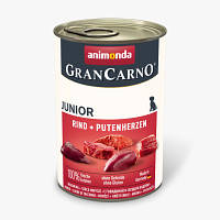 Консервы для собак Animonda GranCarno Junior Beef + Turkey hearts 400 г (4017721827287) - Топ Продаж!