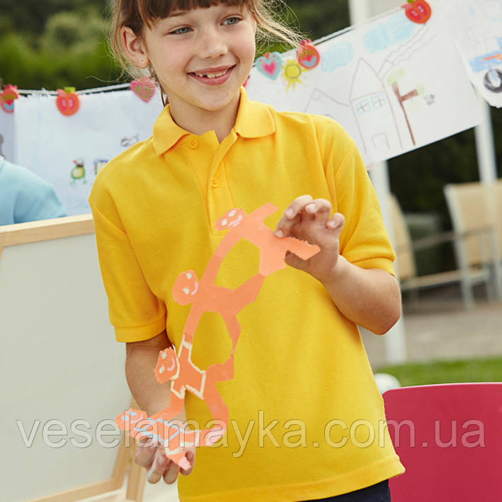 Дитяча жовта футболка поло (Преміум), фото 1