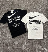 Футболка Swoosh BY Nike чорна біла | Чоловічі футболки Найк Свуш
