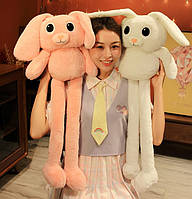 Мягкая игрушка MishaToys заяц с ушами и ногами выдвижными 80 см TeraMarket