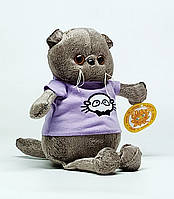 Мягкая игрушка Сонечко Кот Басик 24 см в фиолетовой футболке 98755-92