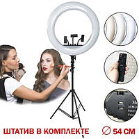 Кольцевая лампа для фото и видео с держателем для телефона Liza 21 54 см + ШТАТИВ + ПУЛЬТ + СУМКА TeraMarket