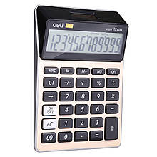 Калькулятор бухгалтерський Deli EM00951 чорно-золотий, 12-розрядний, 176*127*29 мм, кутовий екран, металевий