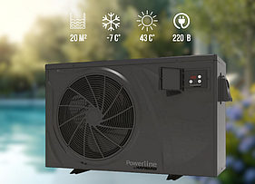 Інверторний тепловий насос для басейну Hayward Powerline 6, 220 В, 6,7 кВт, об'єм басейну до 20 м3, R32