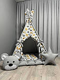 Вігвам Звірята БОНБОН з КОРЗИНОЮ Повний комплект, вігвам дитячий, вігвам для хлопчика, вігвам для дітей, вігвам для дівчинки, фото 6