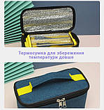 Ланч набір 3в1 Ланч-бокс з приладами на 1400мл і термосумкою ланч-бег - синій, фото 3