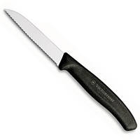 Нож кухонный Victorinox SwissClassic для чистки овощей и фруктов, 8см, серрейтор, черный