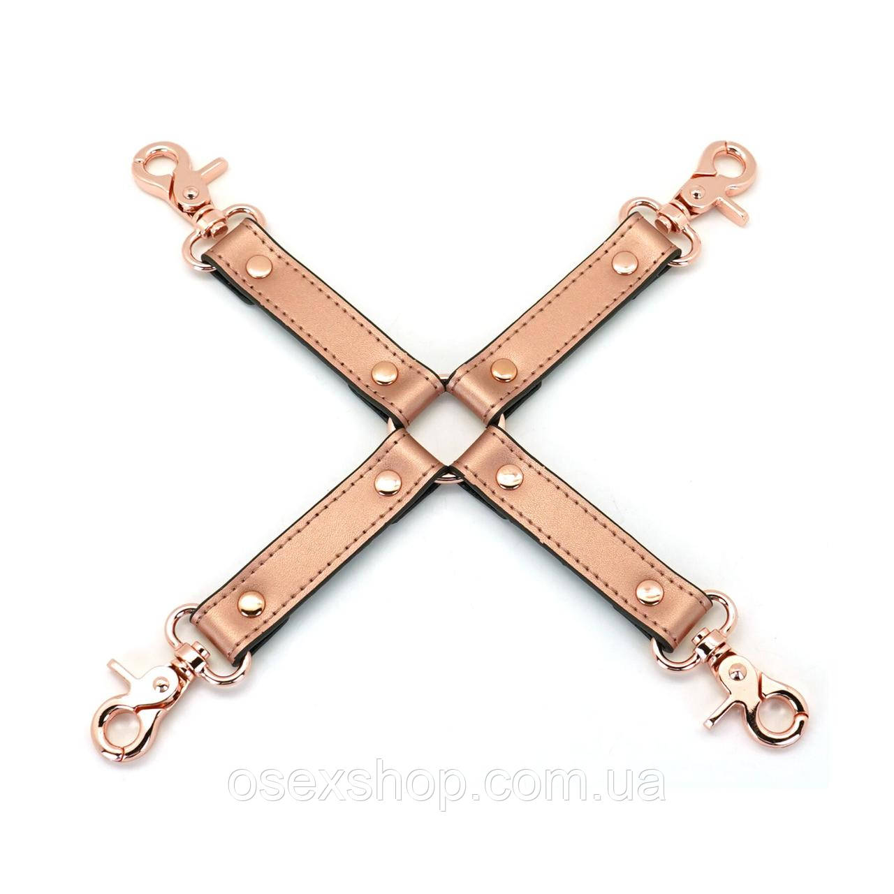 Хрестовина для фіксації Liebe Seele Rose Gold Memory Hog Tie, натуральна шкіра, рожеве золото, фото 1