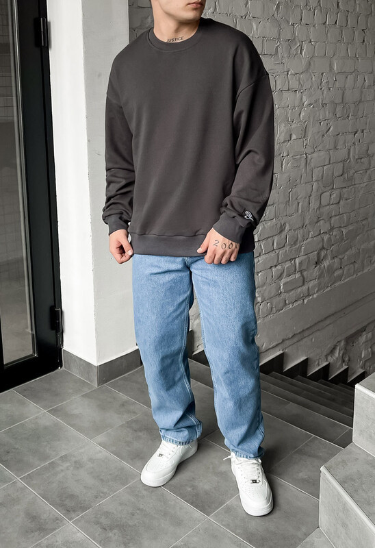 Темно-сірий базовий світшот Staff s dark gray oversize