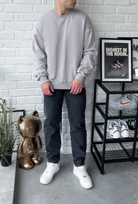 Базовий світло-сірий світшот Staff s light gray oversize