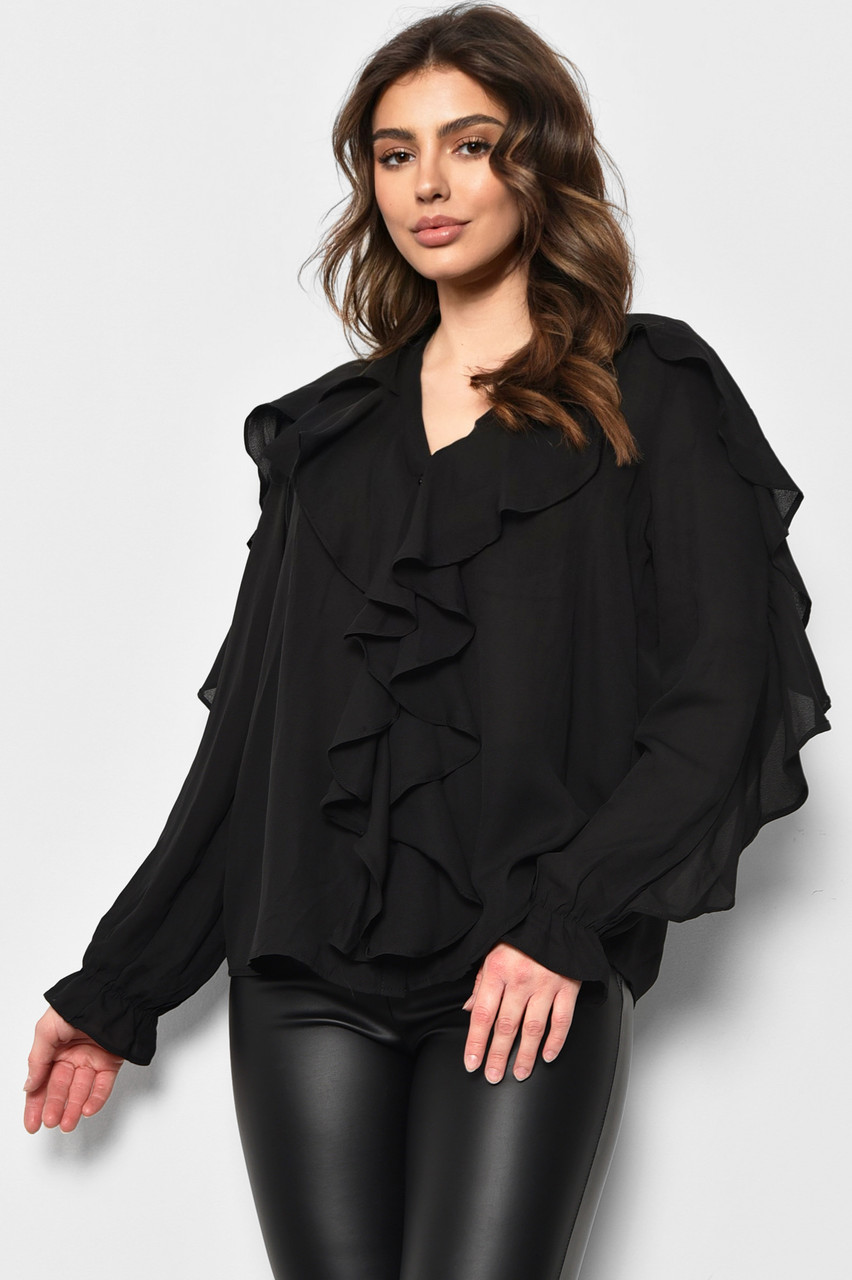 Блуза жіноча чорного кольору р.L 173682M