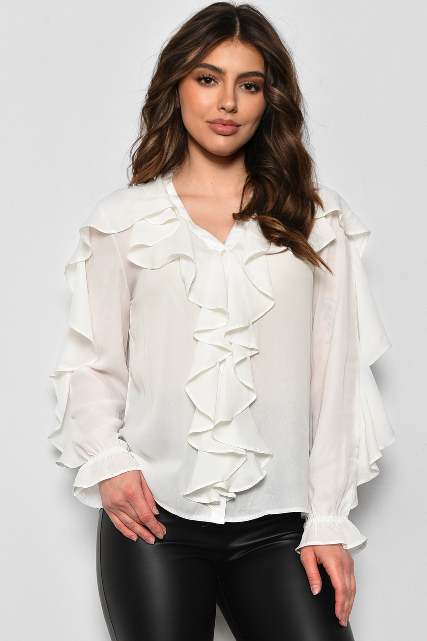 Блуза жіноча  білого кольору 173817M