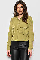 Рубашка женская оливкового цвета 168961M