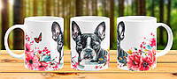 Чашка с принтом кружка с принтом собака французский бульдог подарок собачнику