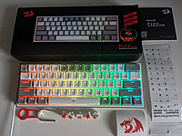 Игровая клавиатура Redragon fizz k617 бело-серая с подсветкой геймерская механическая клавиатура редрагон 617