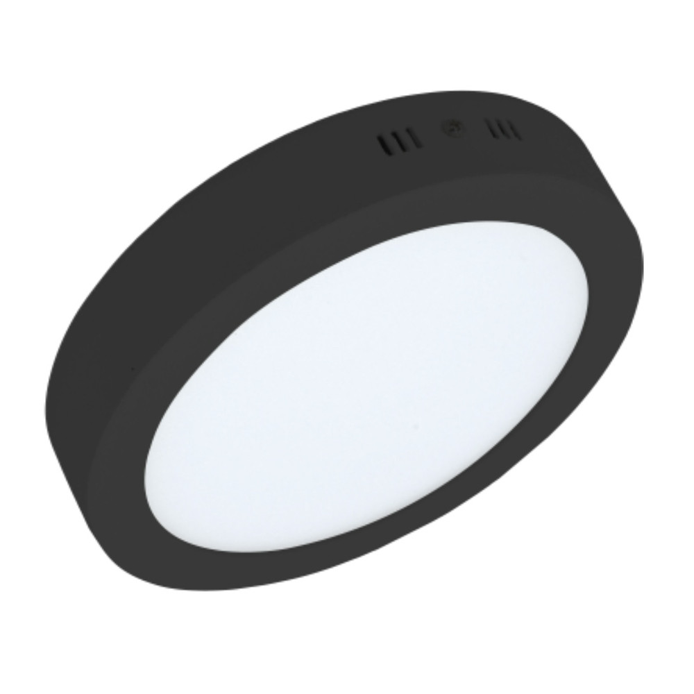 Світильник точковий черний накладний  коло LED теплий світ 3200К, 18 Вт