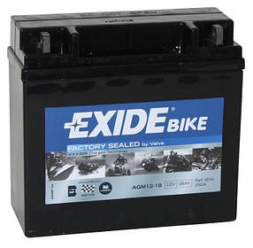 Акумулятор для мотоцикла гелевий EXIDE SLA12-18 = AGM12-18 18Ah 181x77x167